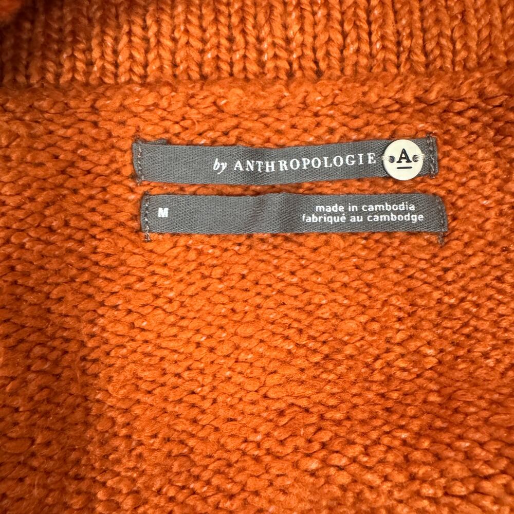 Anthropologie Women’s Sweater Cowl Neck Pull Over Long Sleeve Burnt Orange - Picture 3 of 9